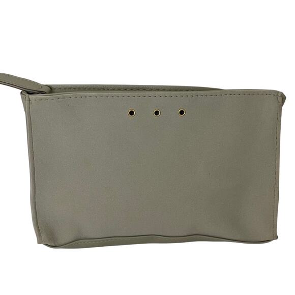 Estee Lauder Womens Makeup Bag Beige Faux Suede Zip Closure 8 in x 5 in - Picture 1 of 8